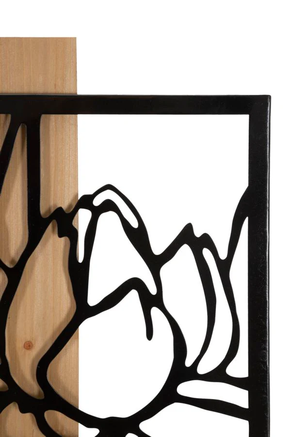 Pannello decorativo in ferro e legno Lotus 60x2x90 cm - Image 4