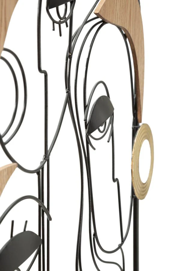 Pannello Decorativo Picassy in Metallo e Legno cm 52x2x63 - Image 4
