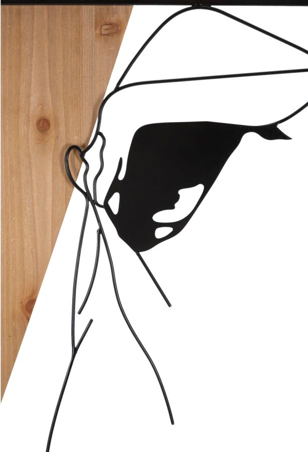 Pannello Decorativo da Parete - Combinazione di Ferro e Legno 50x2x90 cm - Image 2