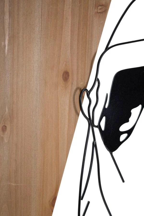 Pannello Decorativo da Parete - Combinazione di Ferro e Legno 50x2x90 cm - Image 3