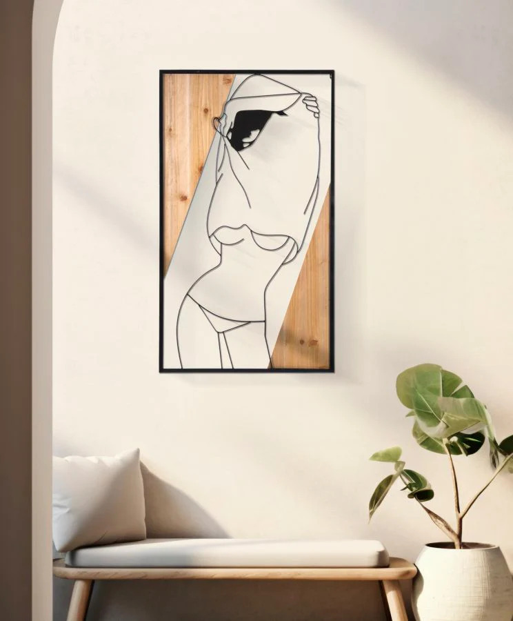Pannello Decorativo da Parete - Combinazione di Ferro e Legno 50x2x90 cm - Image 5