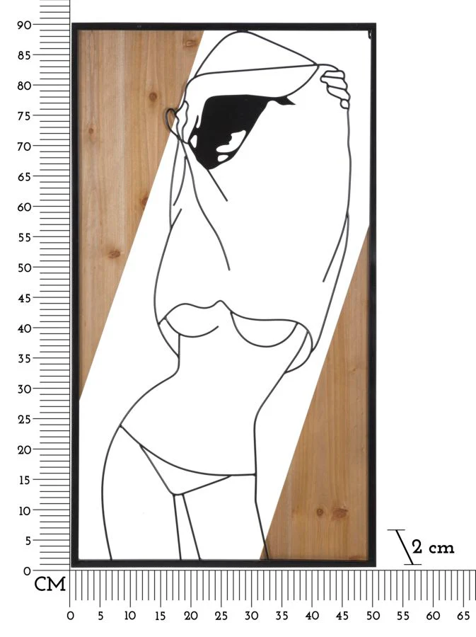 Pannello Decorativo da Parete - Combinazione di Ferro e Legno 50x2x90 cm - Image 6