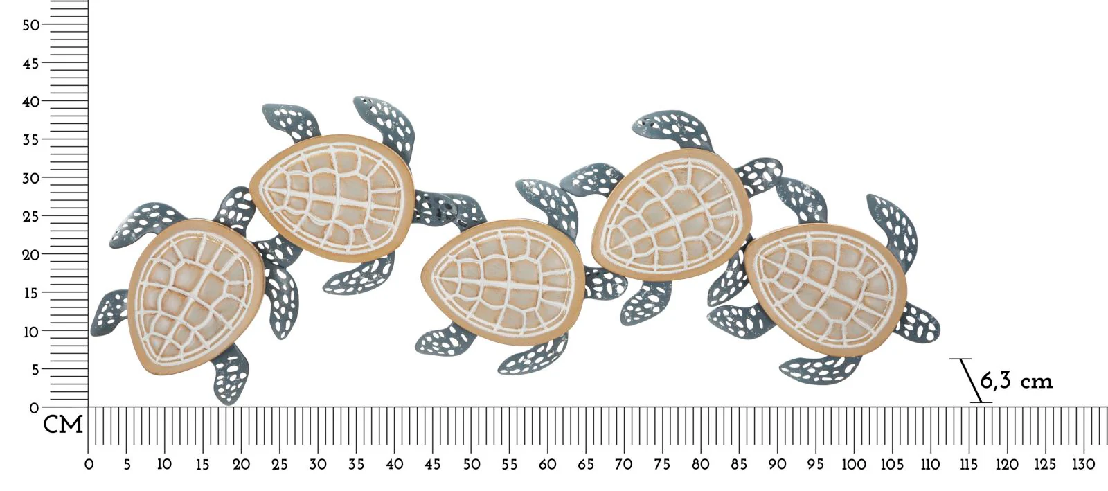 Pannello decorativo 3D con tartarughe marine cm 111,5x6,3x43 - Image 6