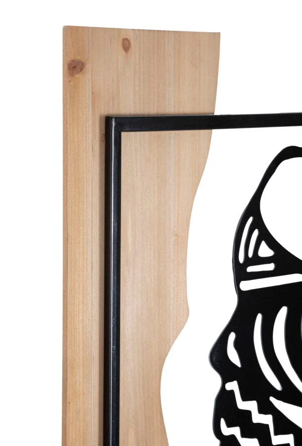 Pannello Decorativo Tribale in Ferro e Legno - 53x2x80 cm - Image 3