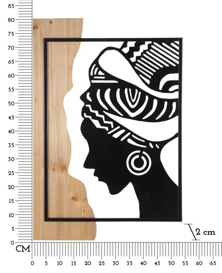 Pannello Decorativo Tribale in Ferro e Legno - 53x2x80 cm - Image 7