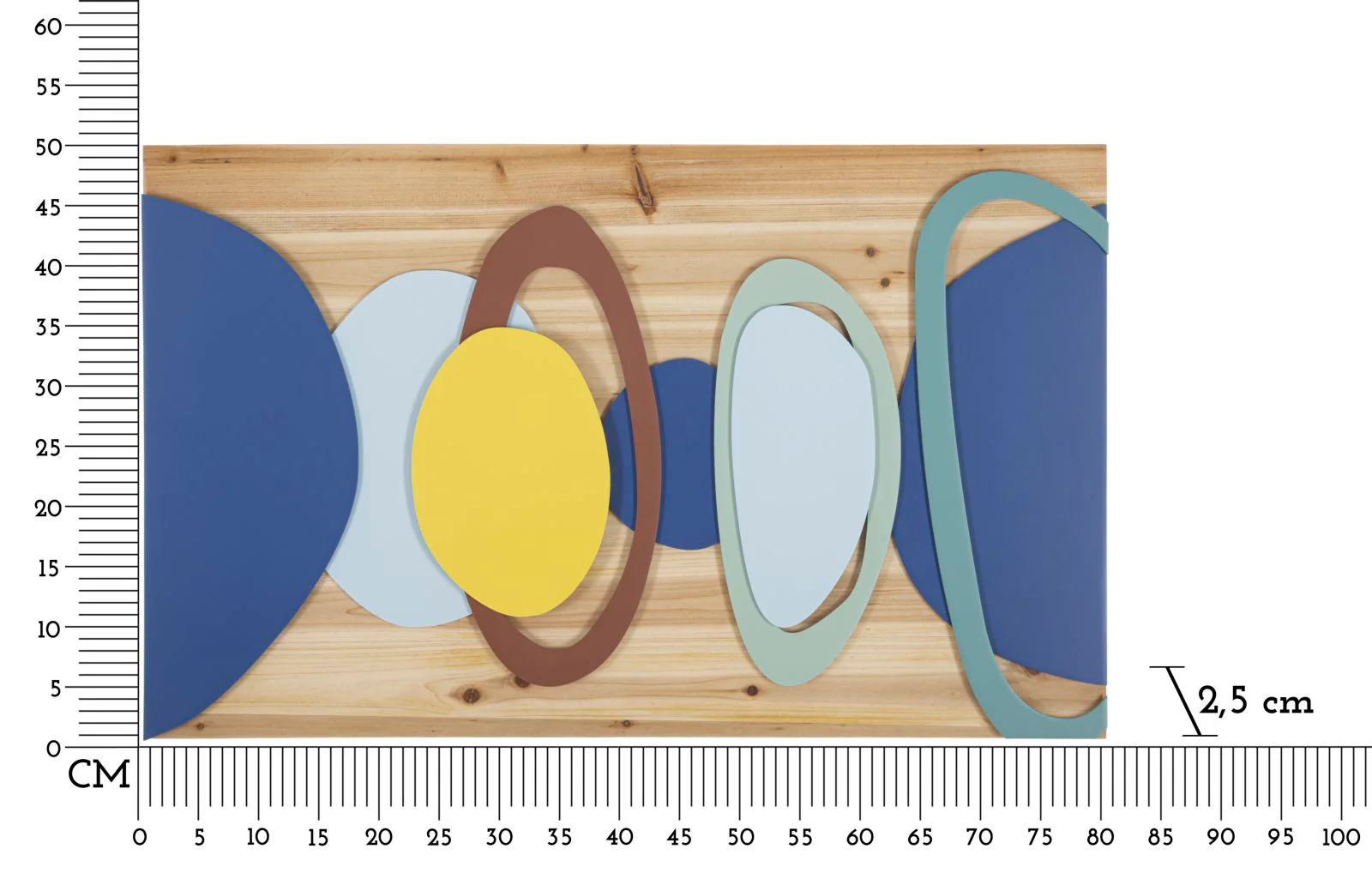 Pannello Decorativo 3D in Legno e Metallo cm 80x2,5x50 - Image 6