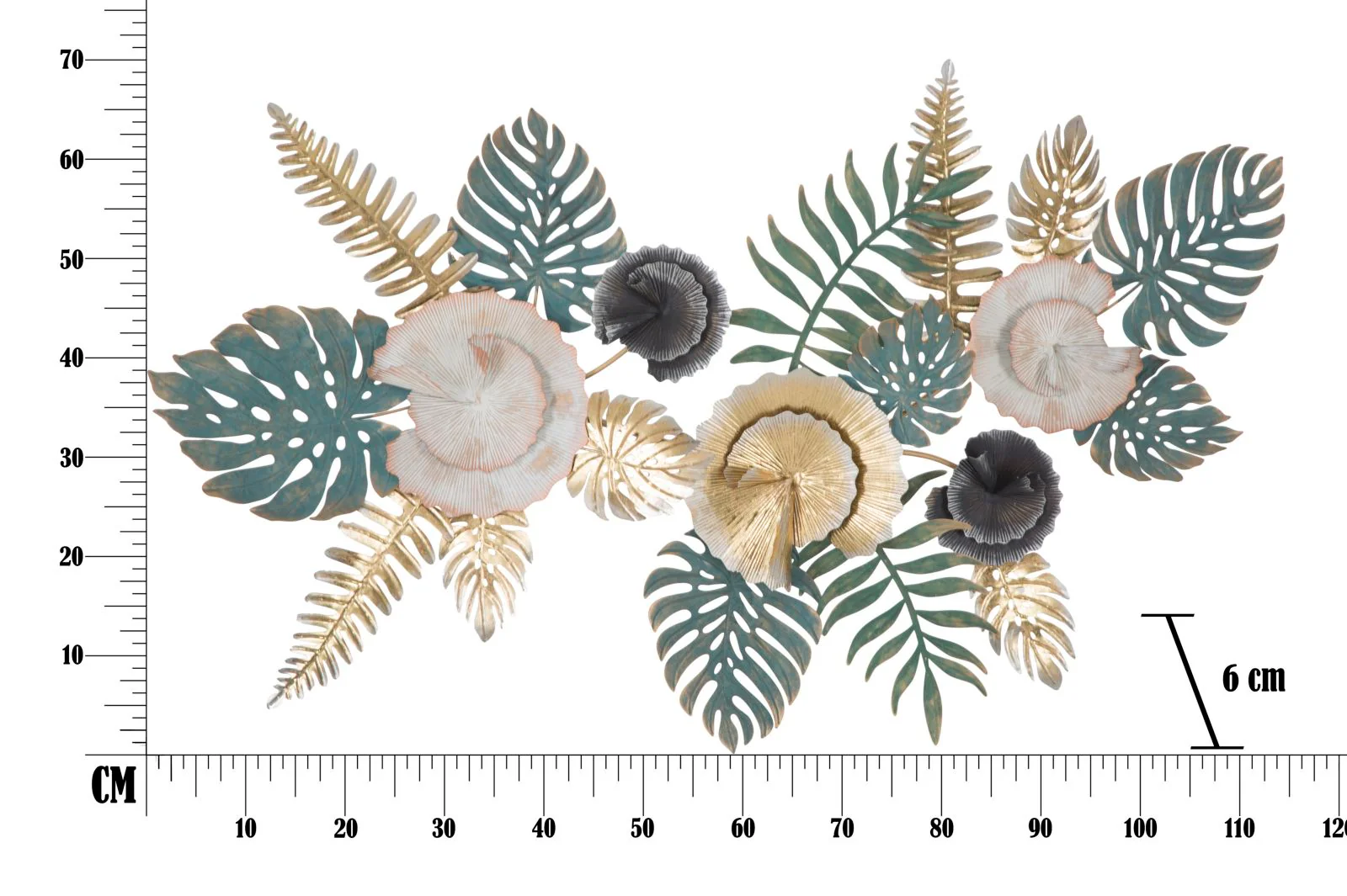 Pannello Decorativo in Metallo Amaz 115x6x70 cm - Image 8