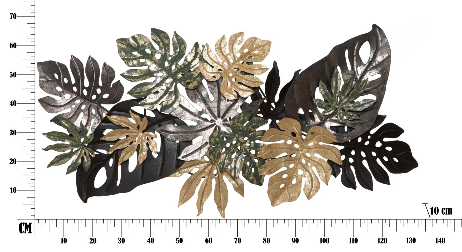 Pannello Decorativo in Ferro Foglia Antica cm 133x10x67 - Image 6
