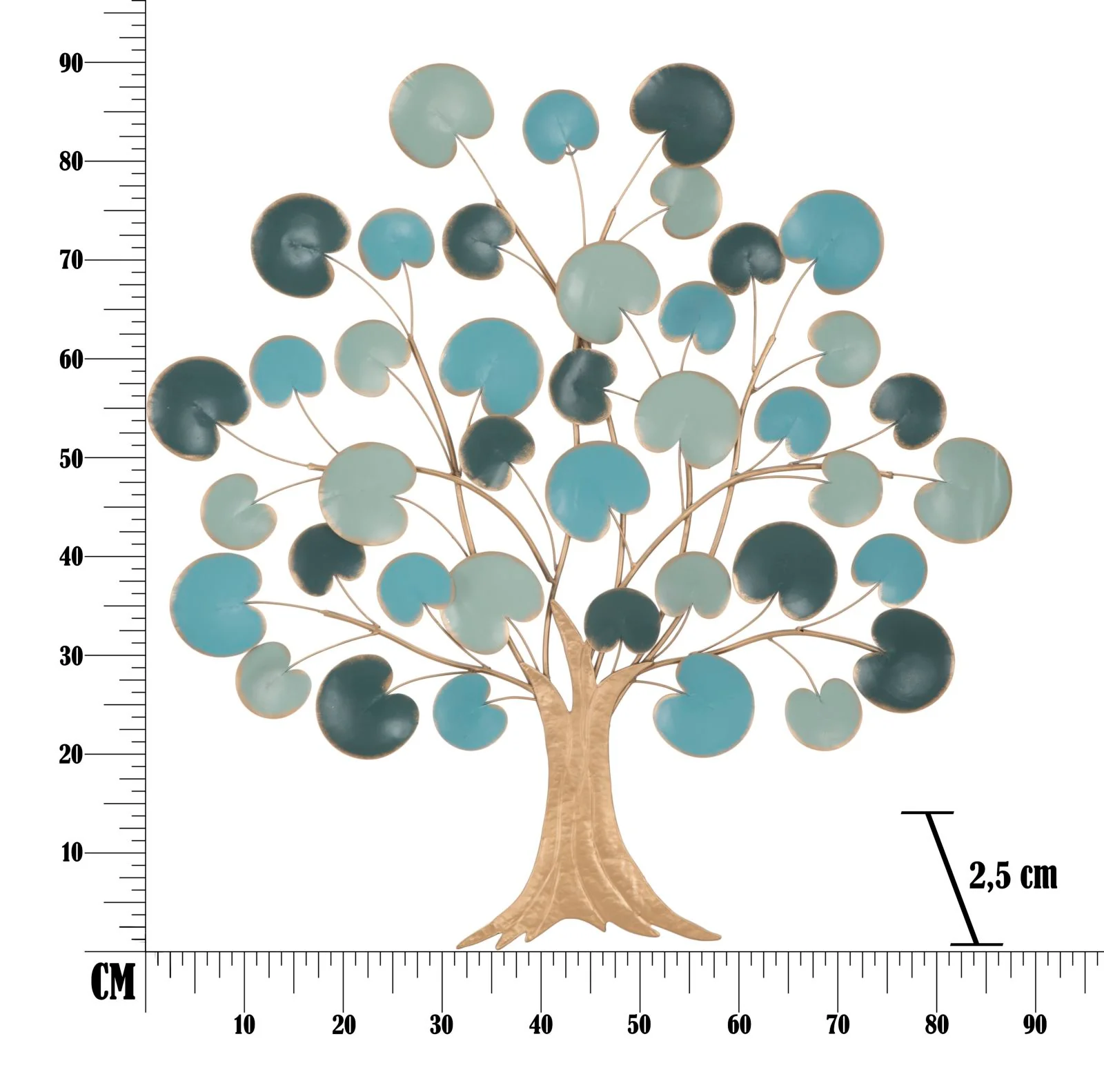 Pannello Decorativo in Ferro a Forma di Albero - Dimensioni 89x2,5x90 cm - Image 11