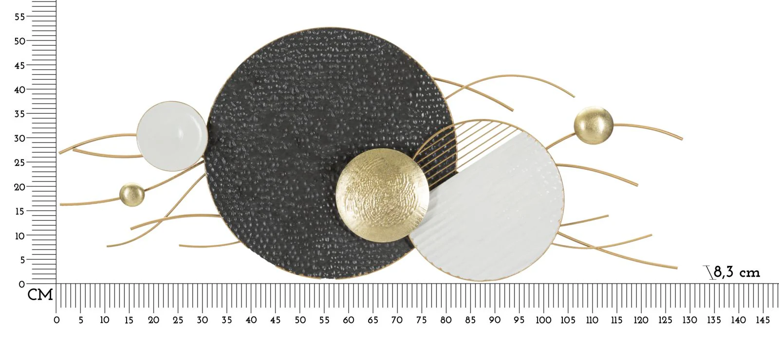 Pannello Decorativo Astratto in Ferro Boly cm 129,5x8,3x53,3 - Image 6