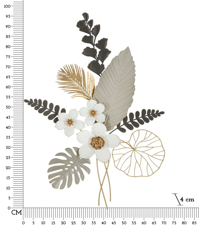 Pannello decorativo in metallo floreale cm 71x4x96,5 - Image 6