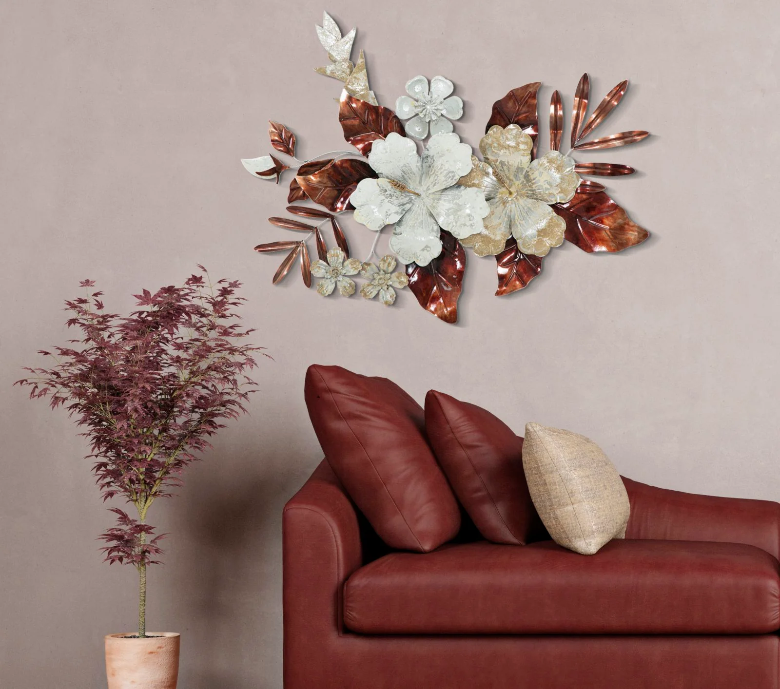 Pannello Decorativo in Metallo Bouquet 83x8,5x55 cm - Image 5