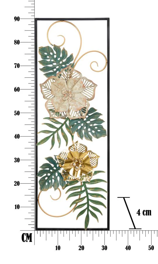 Pannello decorativo in ferro con foglie in metallo - cm 31x4x90 - Image 6