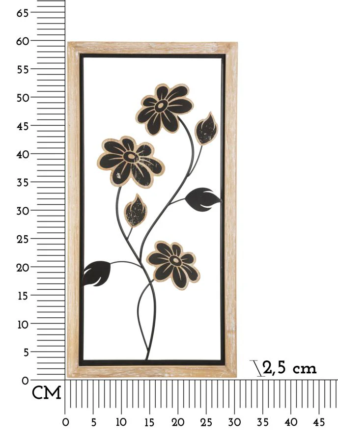Pannello Decorativo 3D in Ferro e Legno Girish - cm 30x2,5x60 - Image 6