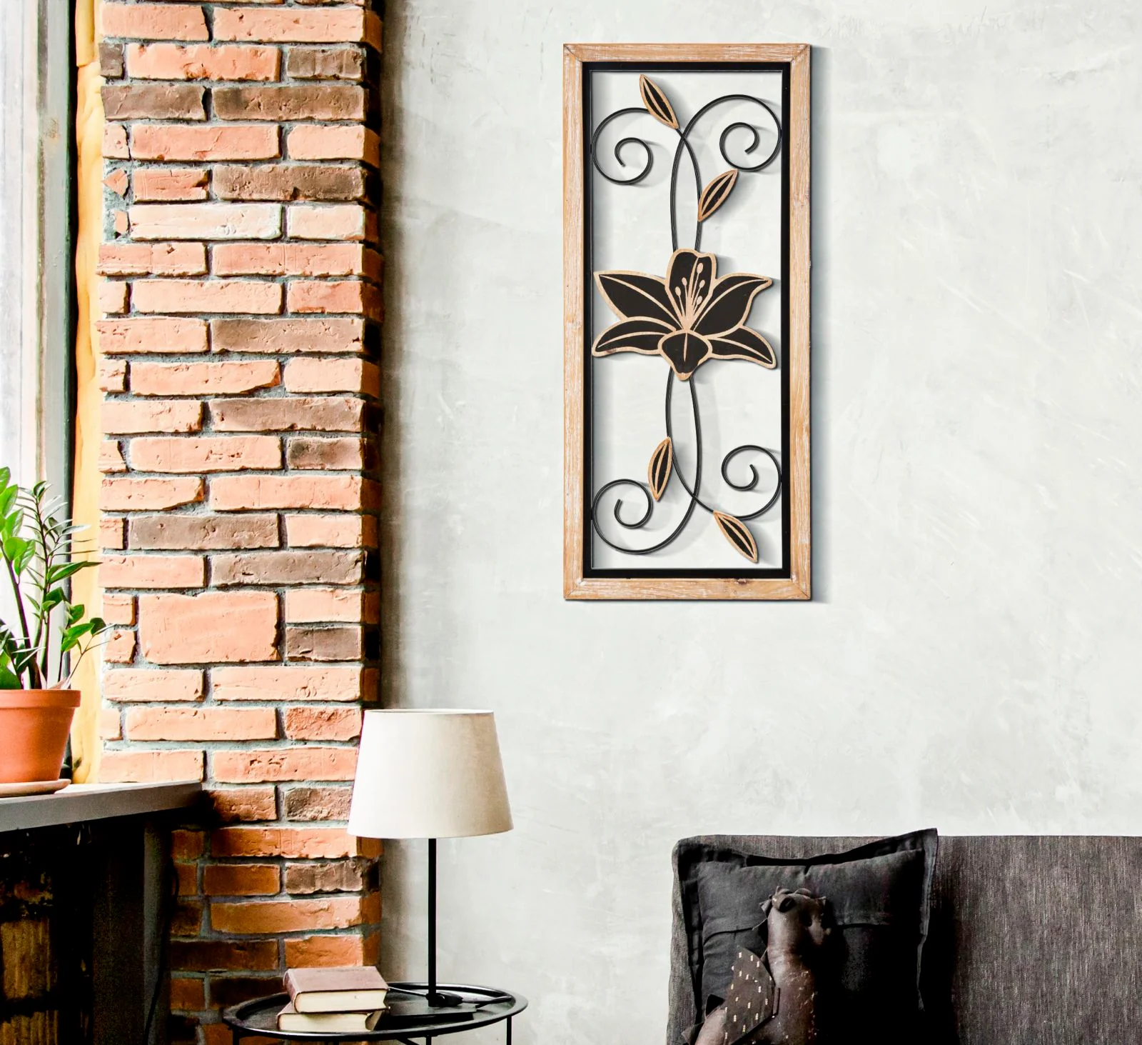 Pannello Decorativo in Ferro e Legno Koman -b- cm 26x2,5x60 - Image 5
