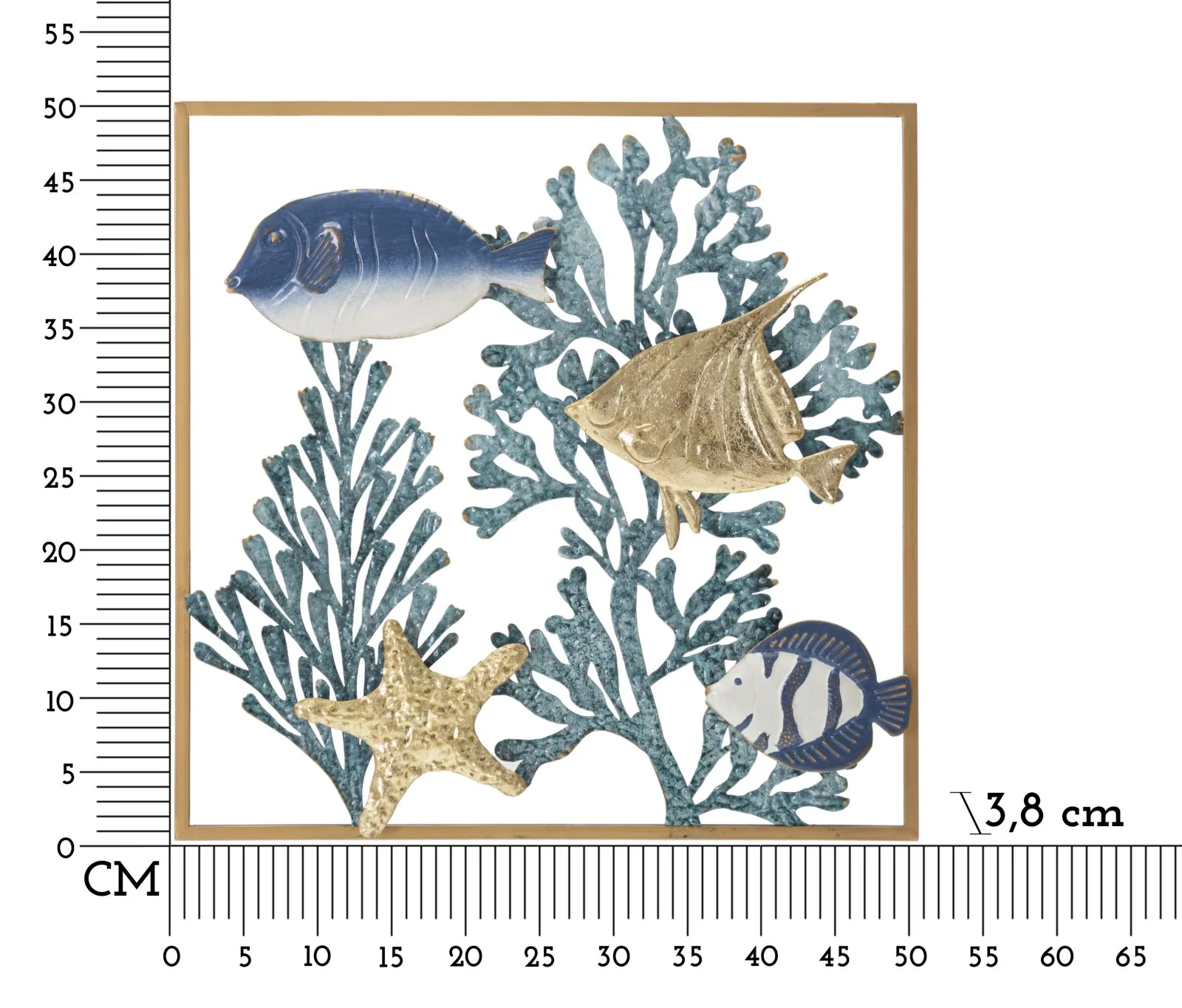 Pannello Decorativo in Ferro a Tema Marino cm 50,2x3,8x50,2 - Image 6
