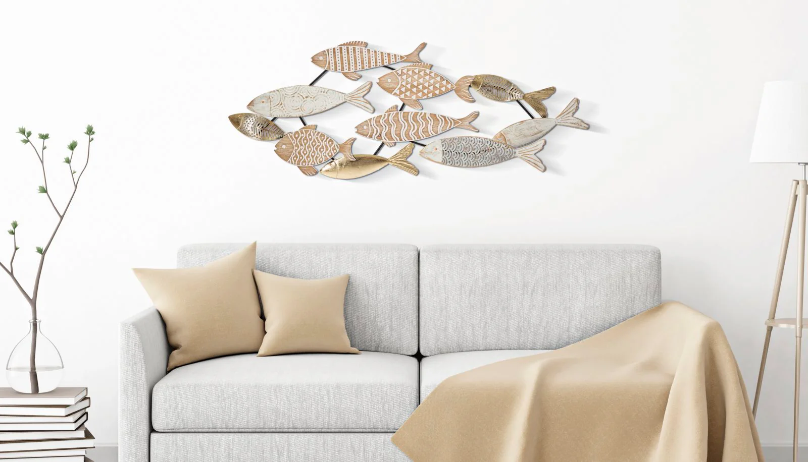 Pannello Decorativo 3D in Metallo Fishy cm 118x5,7x46,4 - Image 5