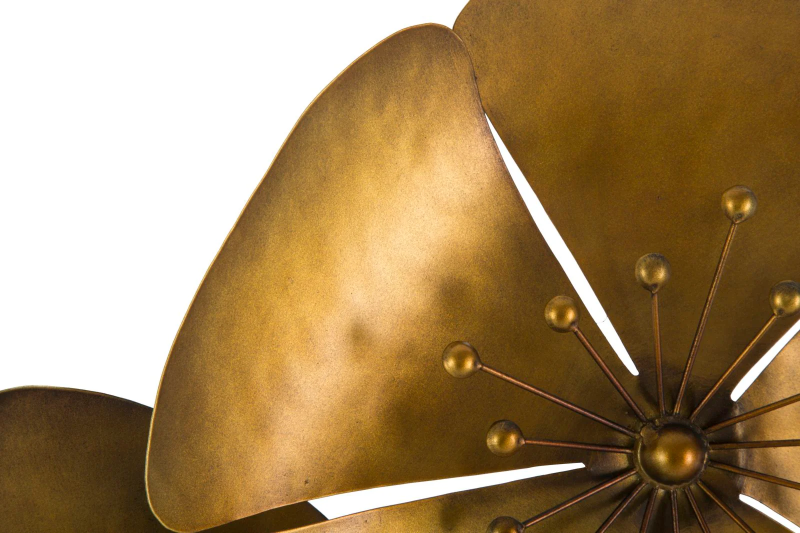 Pannello Decorativo in Ferro Dorato con Design Floreale - cm 94x6x50 - Image 2