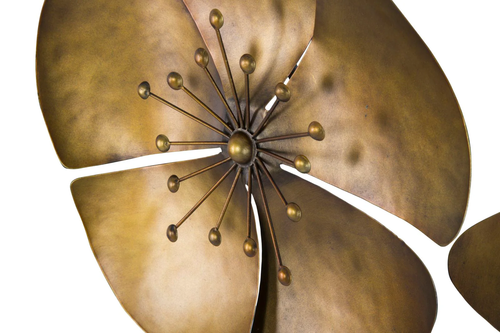 Pannello Decorativo in Ferro Dorato con Design Floreale - cm 94x6x50 - Image 3
