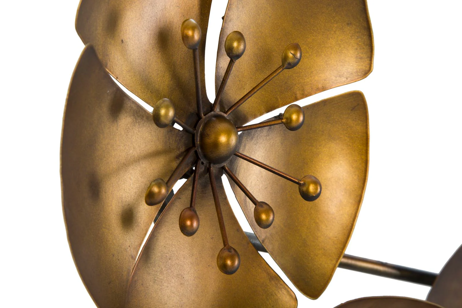 Pannello Decorativo in Ferro Dorato con Design Floreale - cm 94x6x50 - Image 4