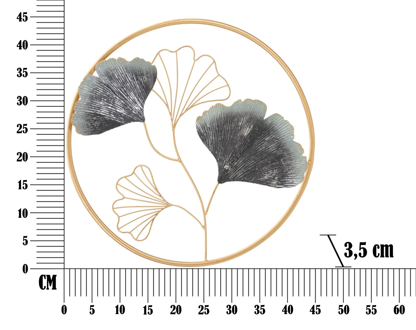 Pannello Decorativo in Ferro con Design Floreale Ø 45,5 cm - Image 6