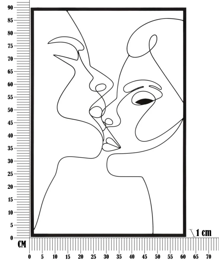 Pannello Decorativo in Ferro "Bacio" cm 60x1x90 - Image 6