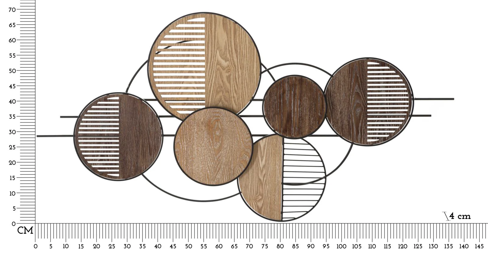 Pannello Decorativo in Ferro e Legno Woody 134x4x69,2 cm - Image 6