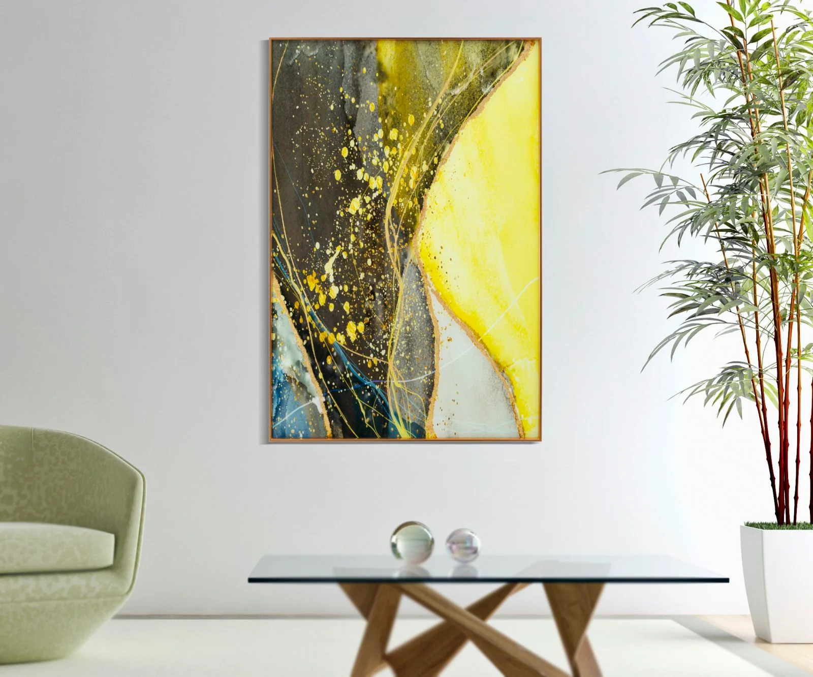 Pannello decorativo in vetro con cornice Sunny 80x3,5x120 cm - Image 2
