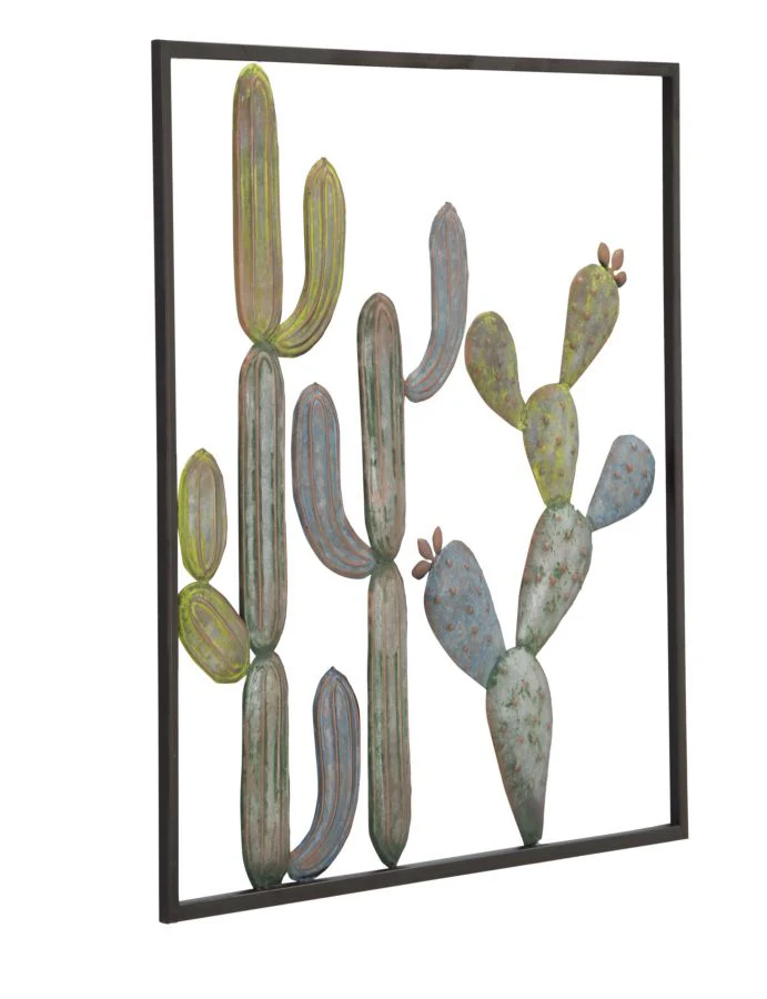 Pannello Decorativo in Ferro con Motivo Cactus - cm 50x1,3x50 - Image 2