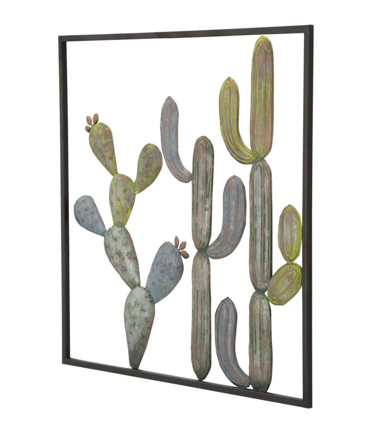 Pannello Decorativo in Ferro con Motivo Cactus - cm 50x1,3x50 - Image 3