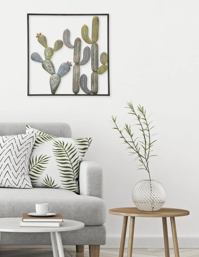 Pannello Decorativo in Ferro con Motivo Cactus - cm 50x1,3x50 - Image 7