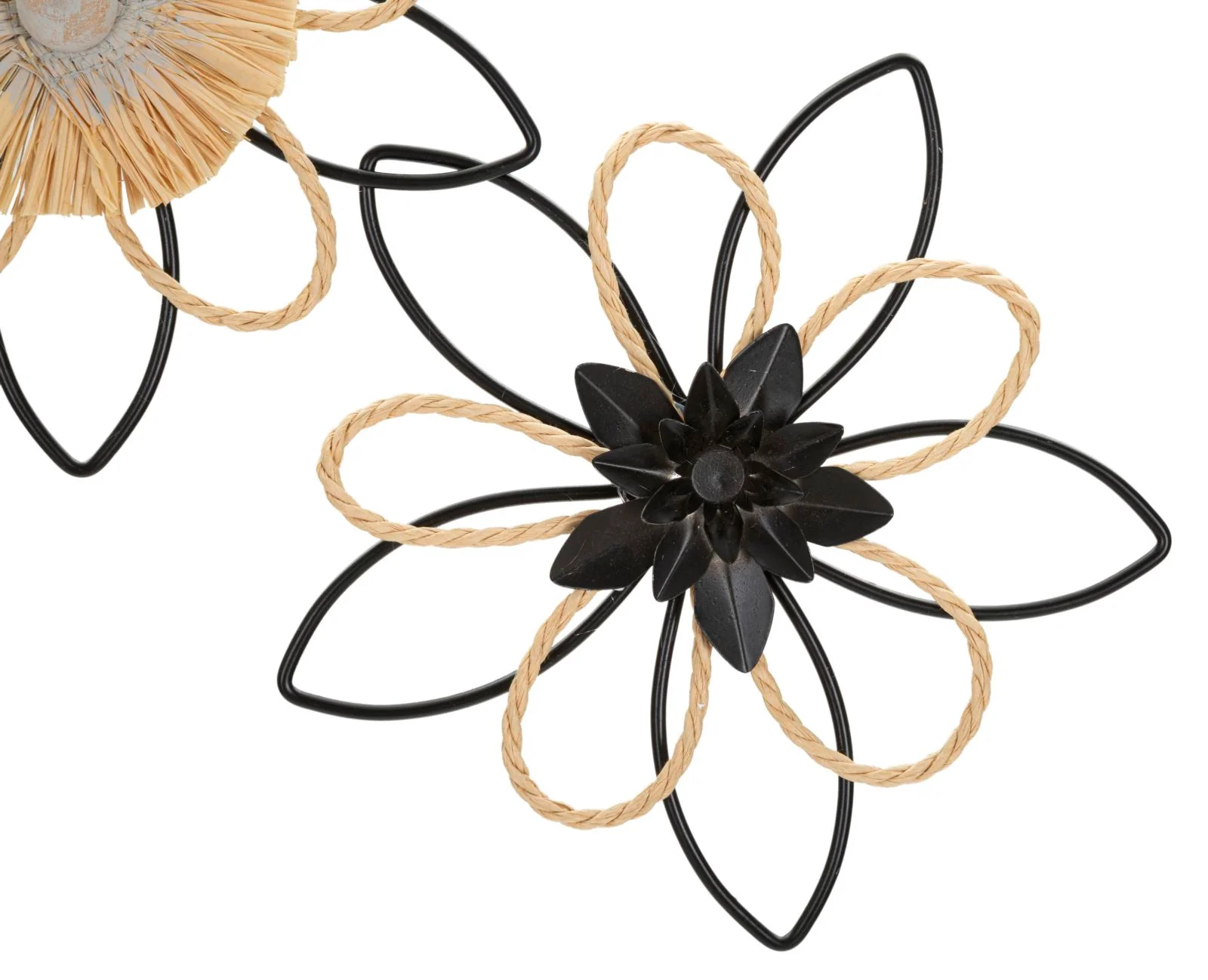 Pannello Decorativo 3D in Ferro e Raffia Flow 60x4x35 cm - Image 3