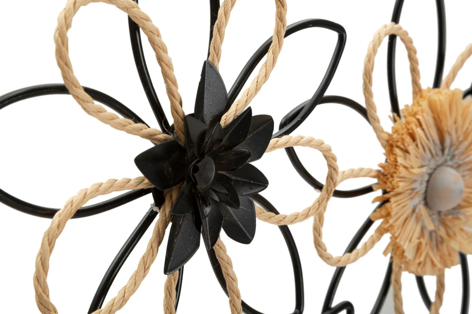 Pannello Decorativo 3D in Ferro e Raffia Flow 60x4x35 cm - Image 4