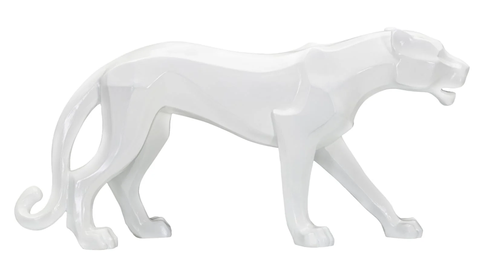 Statua Elegante Pantera Bianca 70x18x32,5 cm