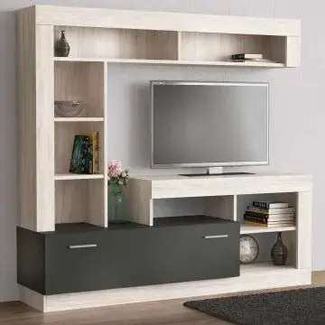 Parete Soggiorno Leonard Antracite e Pino Chiaro cm 170 x 42 x 170 h - Image 3