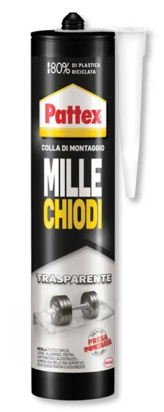 Millechiodi trasparente Pattex 310 g adesivo di montaggio