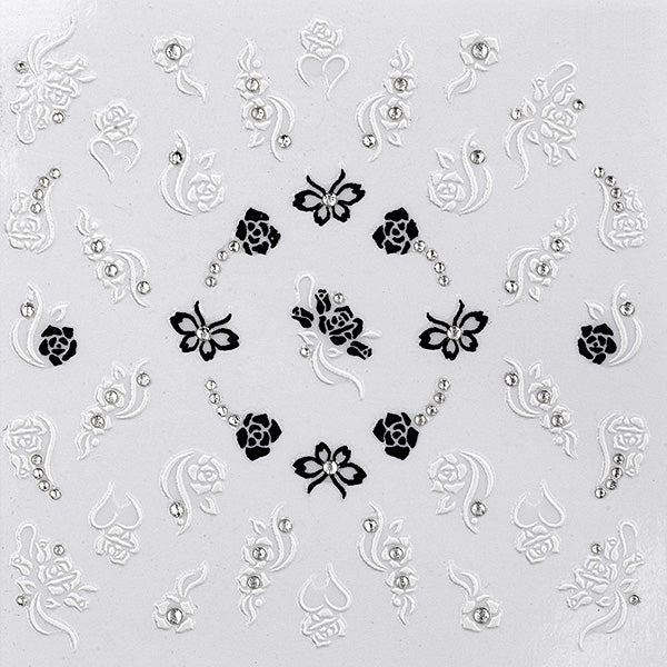 PEGGY SAGE DECORAZIONIADESIVE PER UNGHIE BLACK EWHITE