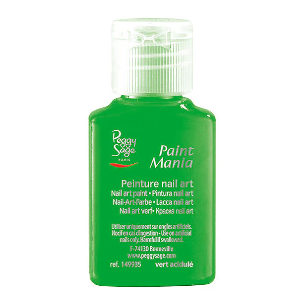 PEGGY SAGE  LACCA NAIL ART PAINT MANIA VERT ACIDULE 25ML
