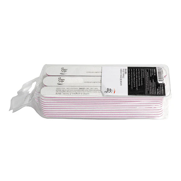 PEGGY SAGE LOTTO 30 LIMETTE PER UNGHIE 2 FACCE 100/100,BIANCO