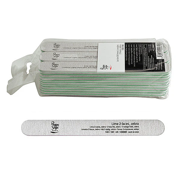 PEGGY SAGE  LOTTO 30 LIMETTE PER UNGHIE 2 FACCE 100/180, ZEBRA