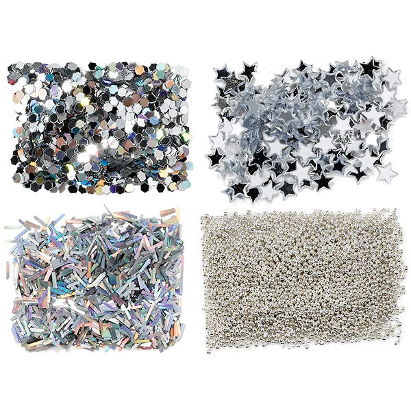 PEGGY SAGE MINI KIT PAILLETTE PER UNGHIE - ARGENT