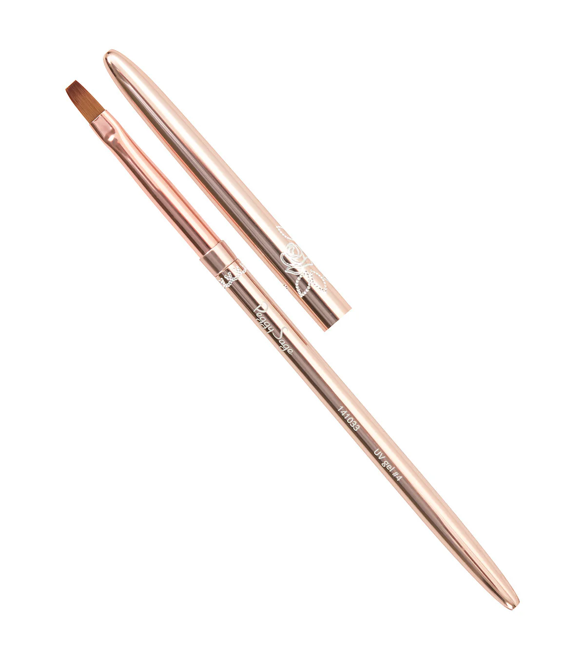 PEGGY SAGE PENNELLO PIATTO GEL UV ROSE GOLD - SINTETICO #4