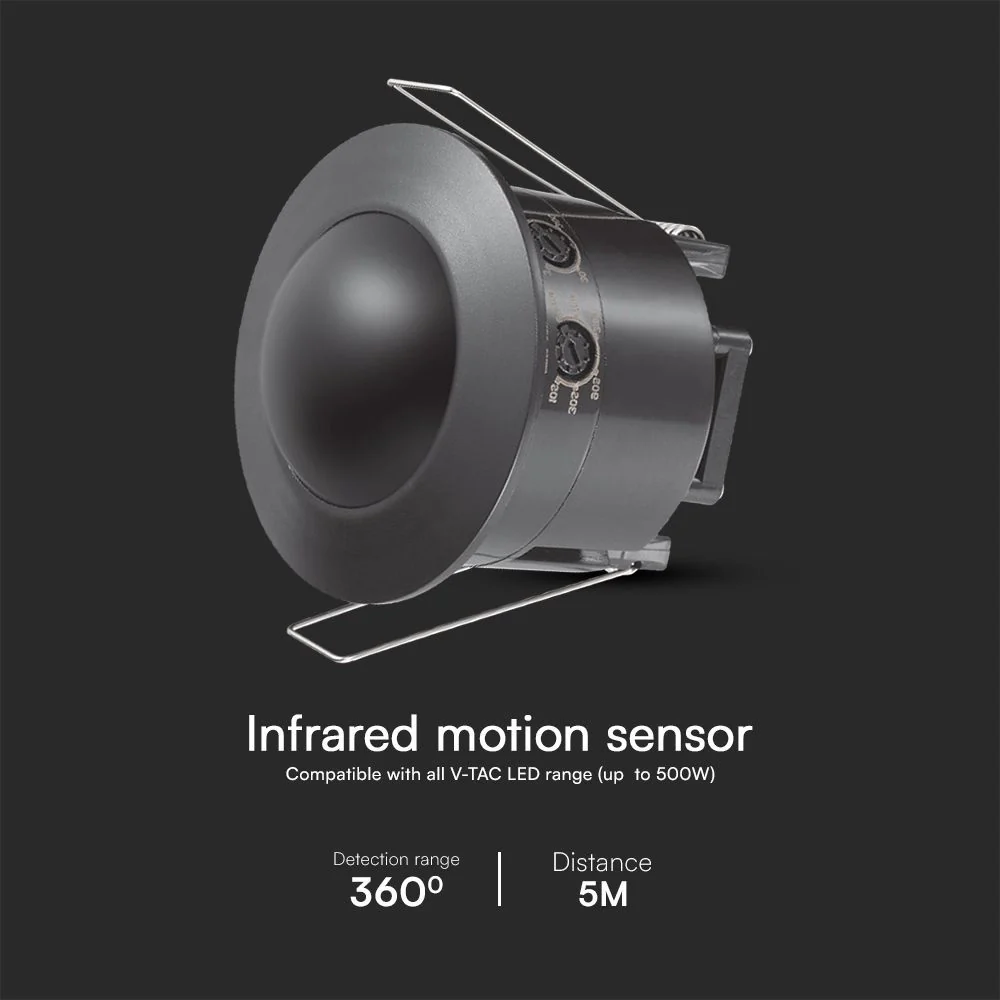 Sensore Movimento 360° Incasso Nero IP20 max 500W | V-TAC - Image 3