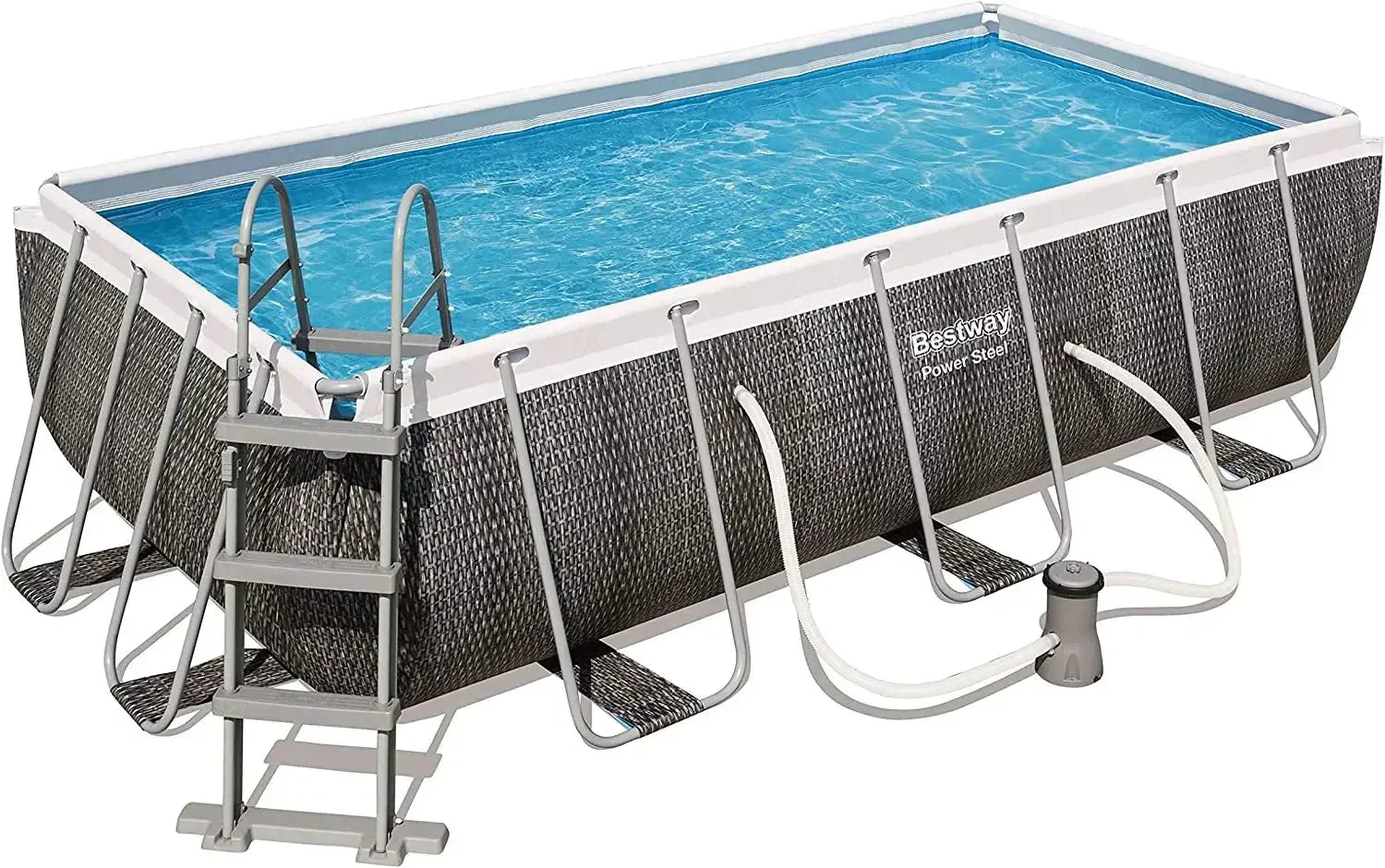 Piscina rettangolare in rattan stile 404x201x100 - Image 4
