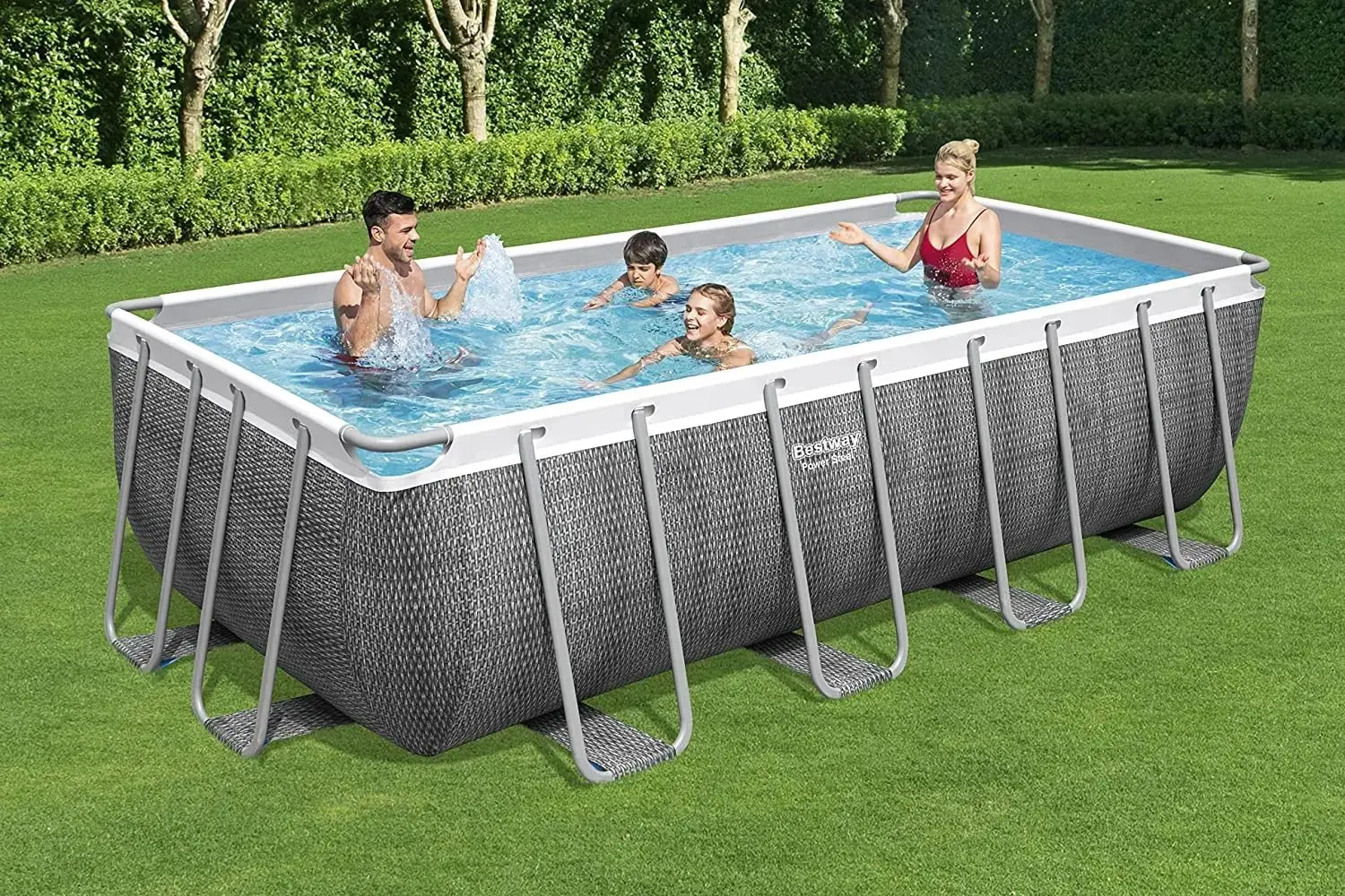 Piscina rettangolare stile rattan 488x244x122 - Image 2