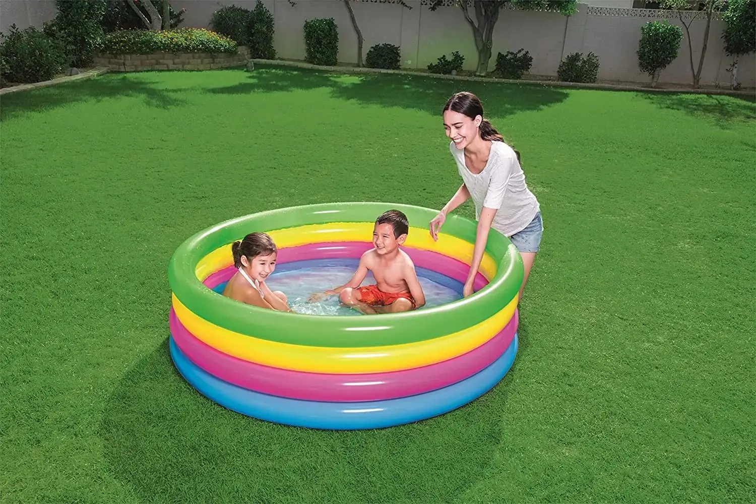 Piscina per bambini a 4 anelli colorati 157x46 - Image 3