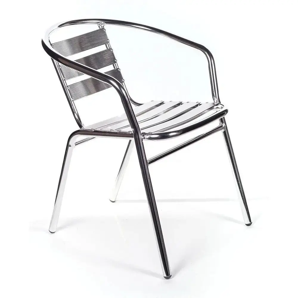 Poltrona Bar Impilabile Double: Alluminio, Ø 25x1,2 mm, cm 55x60x79 - Image 2
