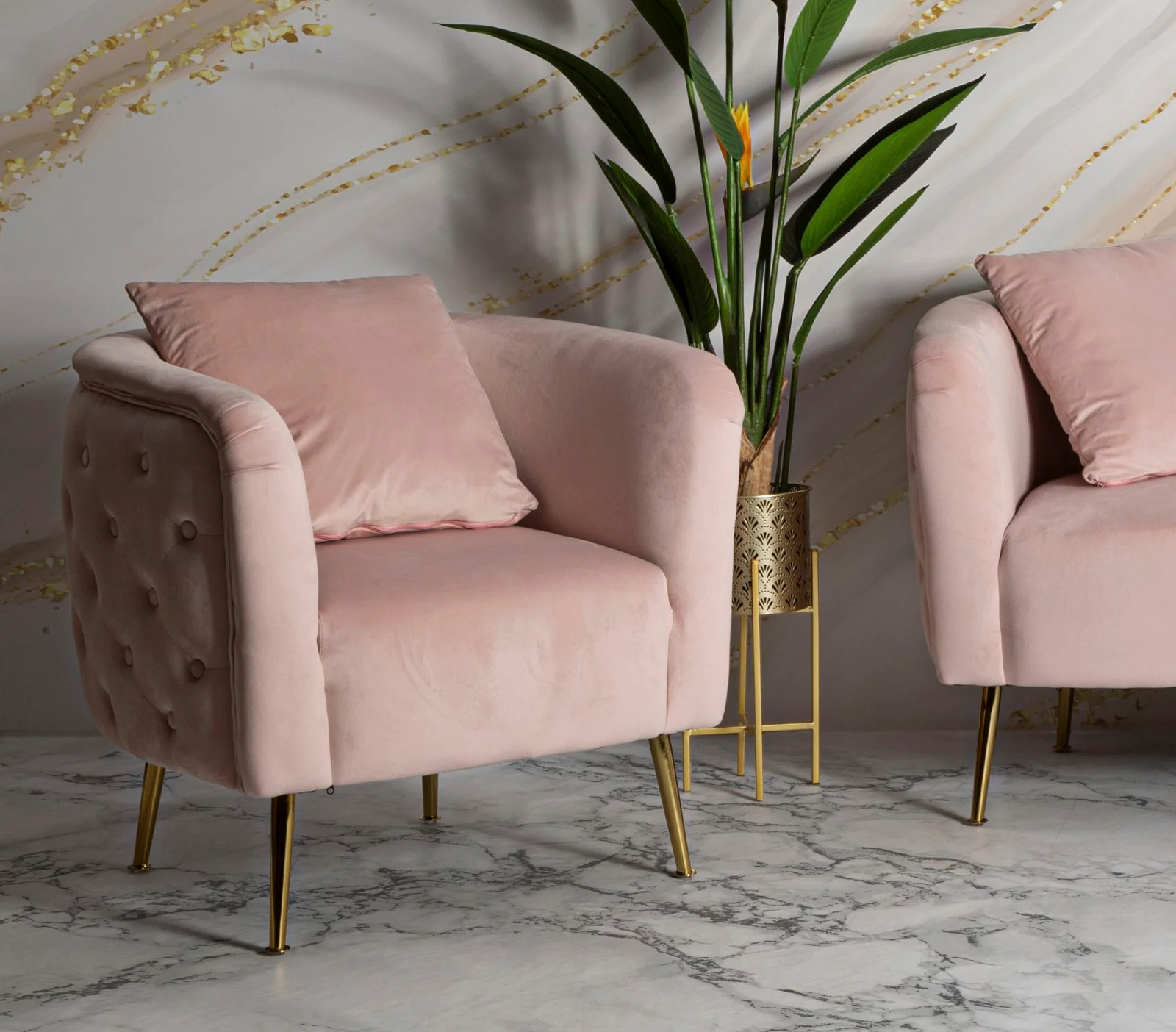 Poltrona Bucarest Rosa Elegante 76x74x73 - Image 3