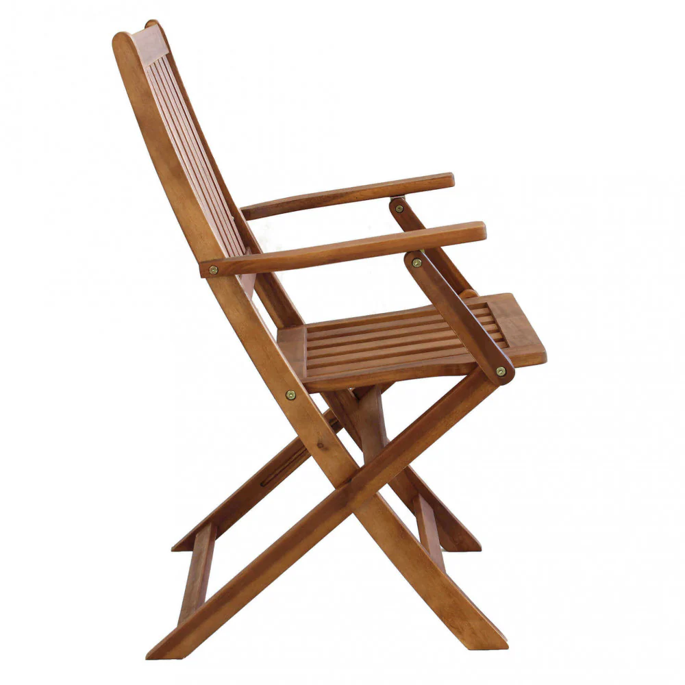Poltrona con braccioli Diana in legno di acacia cm 55 x 57 x 91 h - Image 7