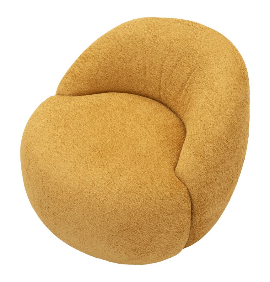 Poltrona Ginevra Senape Bouclé Con Struttura In Plywood Imbottitura In Schiuma E Poliestere 81x78x64 Cm - Image 4